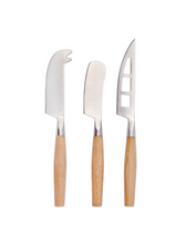 Load image into Gallery viewer, Oak Handled Cheese Knife Set