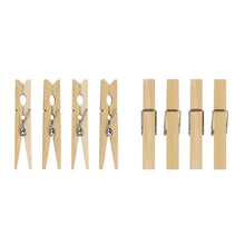 Load image into Gallery viewer, A set of Elliott beech wooden sprung pegs, with a classic design, suitable for hanging laundry or closing kitchen packages.