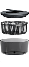 Load image into Gallery viewer, the 3 parts of a transparent salad spinner