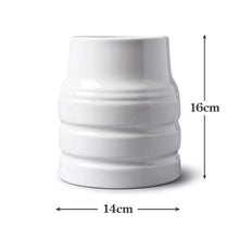 Load image into Gallery viewer, Churn Utensil Storage Pot White Ceramic