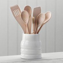 Load image into Gallery viewer, Churn Utensil Storage Pot White Ceramic