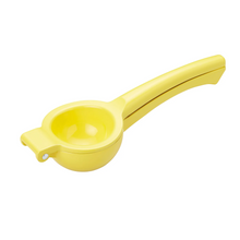 Load image into Gallery viewer, A yellow citrus squeezer press against a white background.