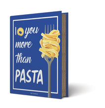 Load image into Gallery viewer, Book with a blue cover featuring pasta and text on a white background
