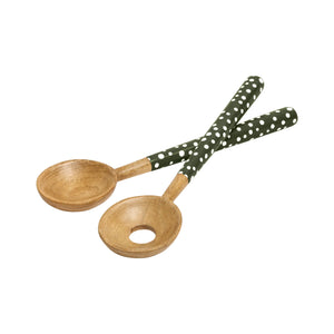 Mango Wood Spotted Salad Servers
