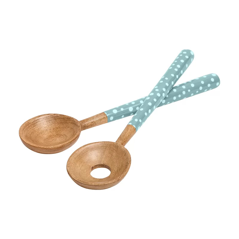 Mango Wood Spotted Salad Servers