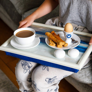 Rectangular Lap Tray /Blue Abstract
