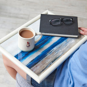 Rectangular Lap Tray /Blue Abstract