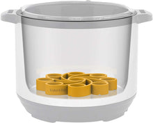 Load image into Gallery viewer, diagram showing instant pot kitchen appliance with yellow silicone mould on a white background
