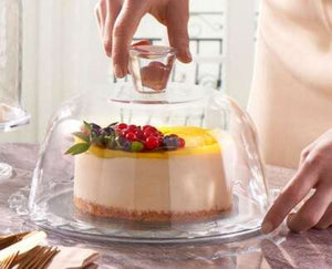 Glass Cake Presentation Dome with Glass Base