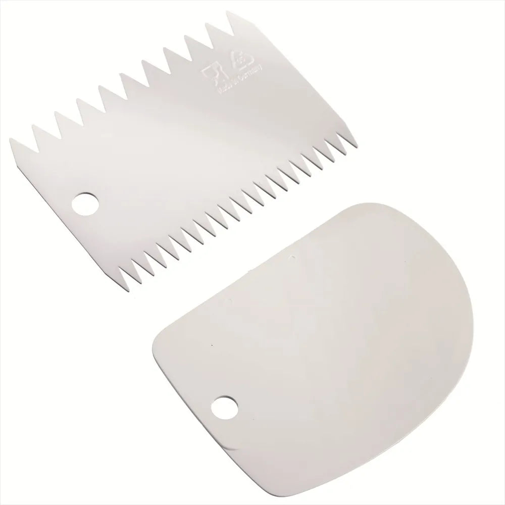 White Plastic Dough Scraper and Comb