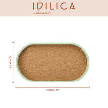Load image into Gallery viewer, Idilica Oval Serving Tray with Cork Veneer Base, 38 x 20cm
