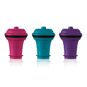 Vacu Vin Wine Stoppers 3pc Set - Blue/Pink/Purple