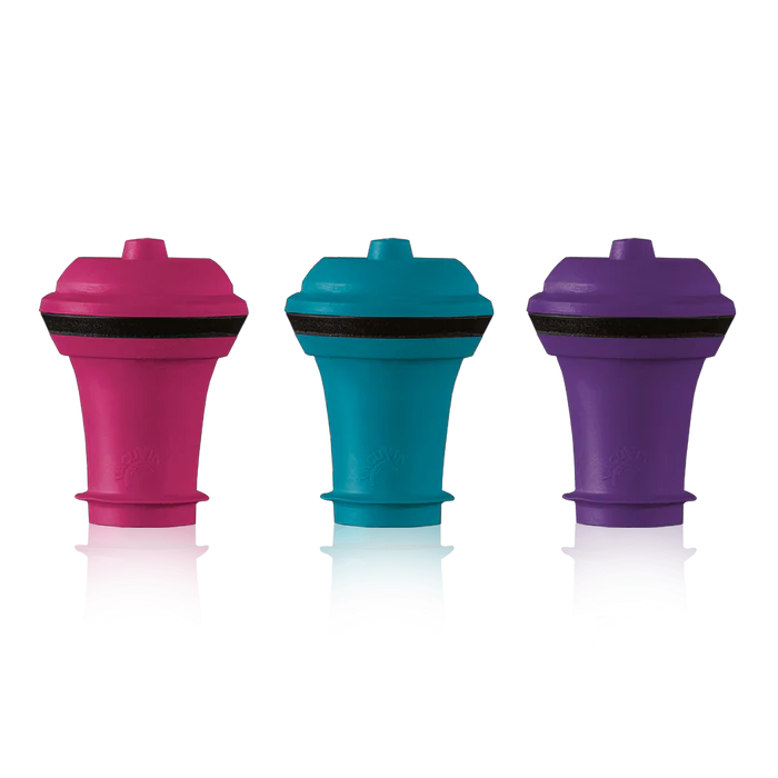 Vacu Vin Wine Stoppers 3pc Set - Blue/Pink/Purple
