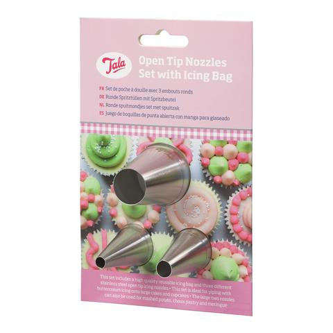 Tala 3 Open Tip Nozzles With Icing Bags