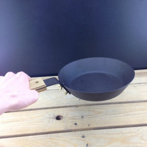 Spun Iron Glamping Pan /Oak Handle