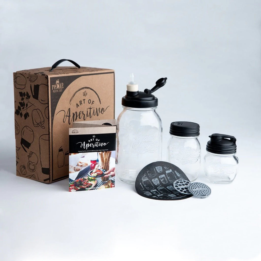ReCAP Mason Jars The Art of Aperitivo: Italian Happy Hour Fermenting Gift Set