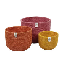 Load image into Gallery viewer, Tall Jute Basket Set 3 /Fire
