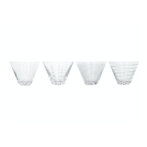 Cocktail Martini Glass Set of 4 STEMLESS