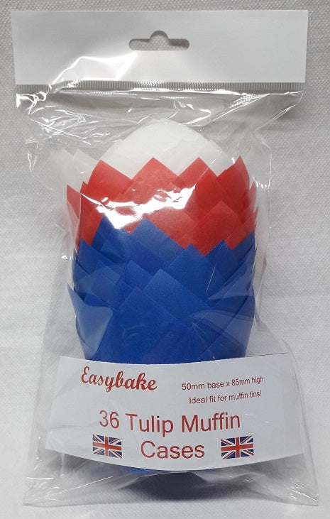 Tulip Muffin cases in Red White and Blue