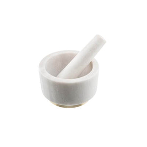 Pestle and Mortar by Kitchen Pantry in Marble with Brass detail