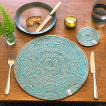 Load image into Gallery viewer, Respiin SPIRAL COLOUR Placemats and Coasters in Seagrass &amp; Jute
