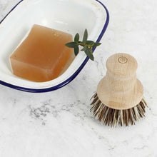 Load image into Gallery viewer, Wooden Pot Brush with Stiff Plant Fibres
